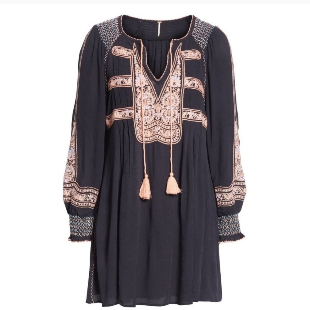 Free People Wind Willow Embroidered Mini Dress